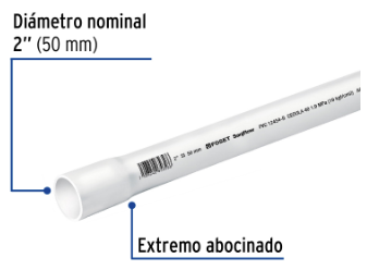 Venta de TUBO PVC HID. 2" C. 40 (Mueble de Baño) en CDMX | Ferreteros Unidos