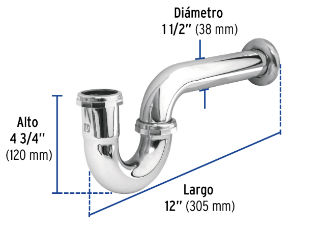 Venta de CESPOL P/LAVABO LATON CROMADO S/CONTRA  (Mueble de Baño) en CDMX | Ferreteros Unidos