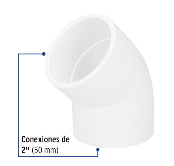 Venta de CODO PVC 2" X 45 (Mueble de Baño) en CDMX | Ferreteros Unidos