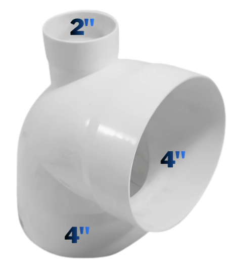 Venta de CODO PVC 4" SALIDA TRASERA 2" (Mueble de Baño) en CDMX | Ferreteros Unidos