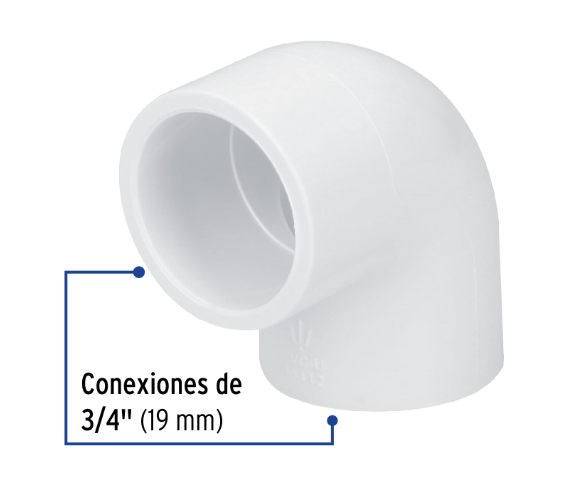 Venta de CODO PVC HID.3/4" X 90 (Mueble de Baño) en CDMX | Ferreteros Unidos
