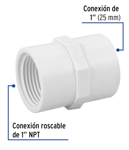 Venta de CONECTOR HEMBRA PVC HID. 1" (Mueble de Baño) en CDMX | Ferreteros Unidos