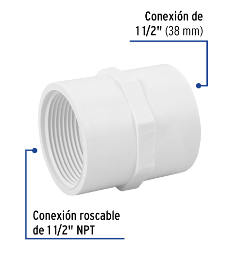 Venta de CONECTOR HEMBRA PVC HID. 1 1/2" (Mueble de Baño) en CDMX | Ferreteros Unidos