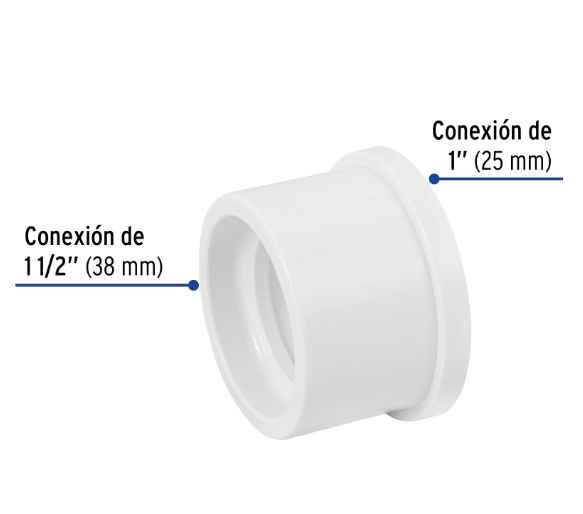 Venta de REDUCCION BUSHING PVC HID. 1 1/2" X 1" (Mueble de Baño) en CDMX | Ferreteros Unidos