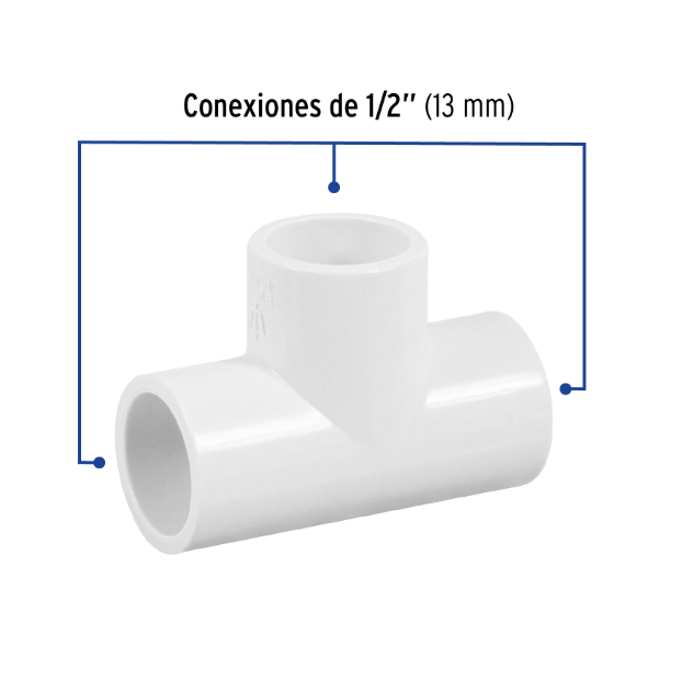 Venta de TEE PVC HID. 1/2" (Mueble de Baño) en CDMX | Ferreteros Unidos