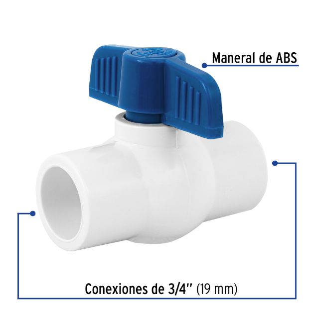 Venta de VALVULA DE ESFERA PVC 3/4" P/CEMENTAR (Mueble de Baño) en CDMX | Ferreteros Unidos