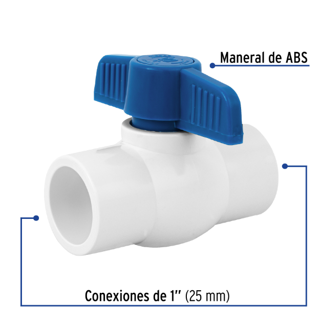 Venta de VALVULA DE ESFERA PVC 1" P/CEMENTAR (Mueble de Baño) en CDMX | Ferreteros Unidos