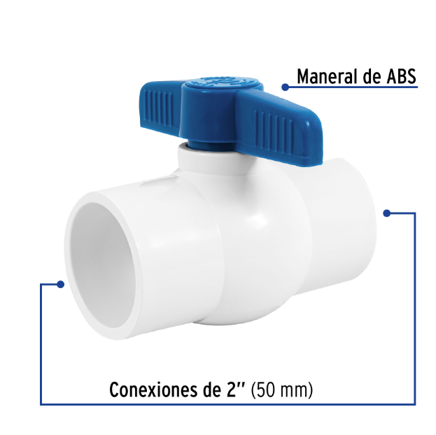 Venta de VALVULA DE ESFERA PVC 2" P/CEMENTAR (Mueble de Baño) en CDMX | Ferreteros Unidos