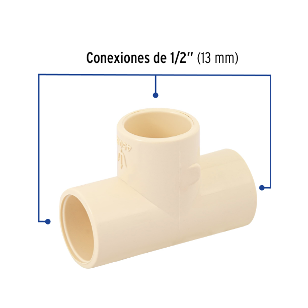 Venta de TEE CPVC 1/2" (Mueble de Baño) en CDMX | Ferreteros Unidos