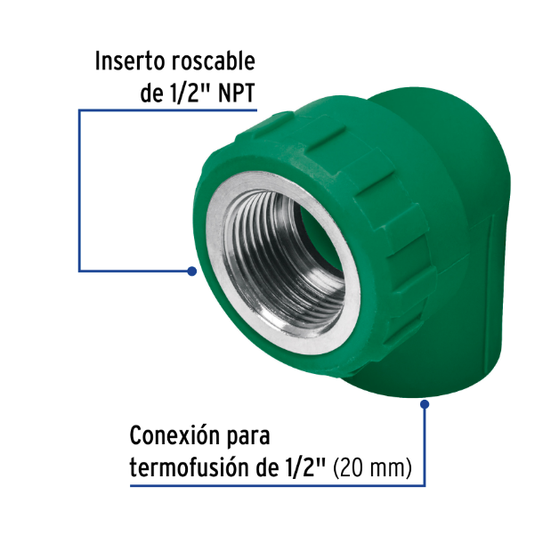 Venta de CODO HEMBRA PPR 1/2" X 90  (Mueble de Baño) en CDMX | Ferreteros Unidos