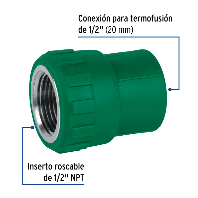 Venta de CONECTOR HEMBRA PPR 1/2" (Mueble de Baño) en CDMX | Ferreteros Unidos
