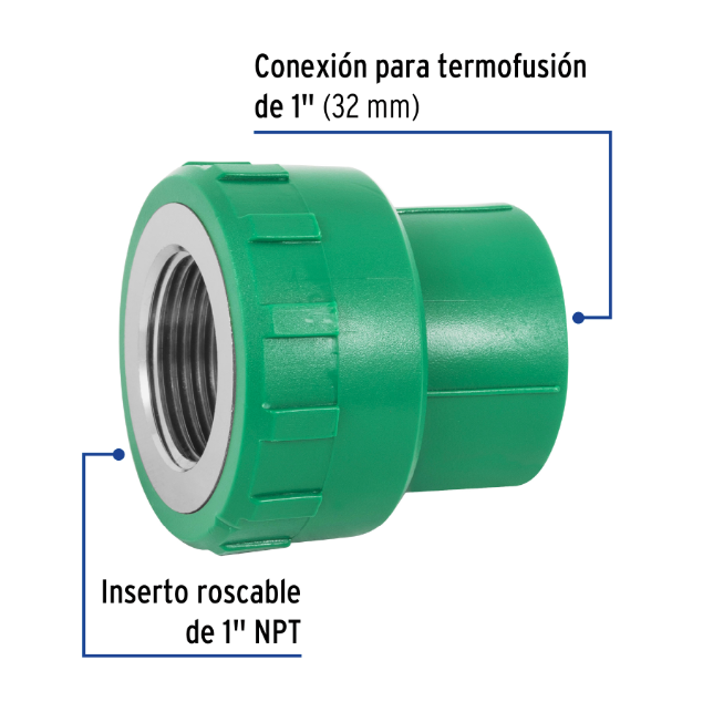 Venta de CONECTOR HEMBRA 1" (Mueble de Baño) en CDMX | Ferreteros Unidos