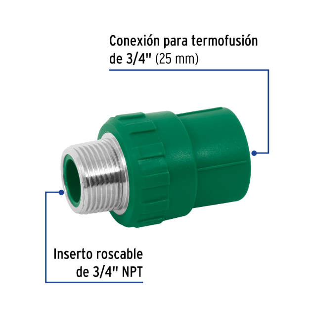 Venta de CONECTOR MACHO PPR 3/4" (Mueble de Baño) en CDMX | Ferreteros Unidos