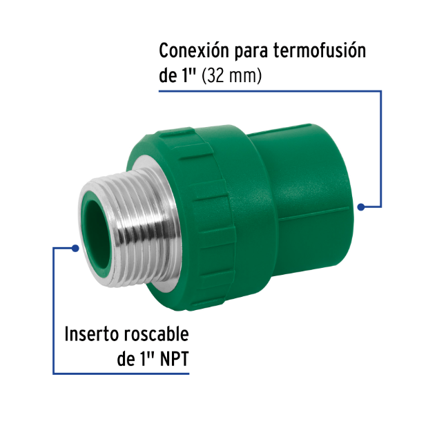 Venta de CONECTOR MACHO PPR 1" (Mueble de Baño) en CDMX | Ferreteros Unidos