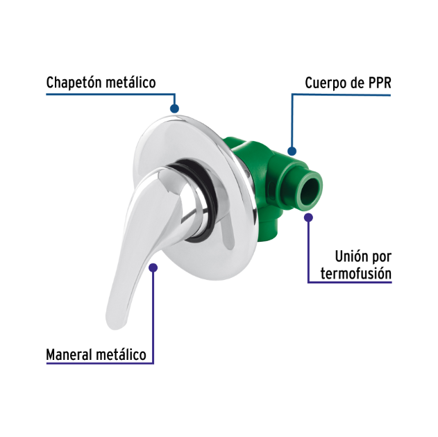 Venta de MONOMANDO PPR DE EMPOTRAR 1/2" P/REGADERA (Material Corrugado) en CDMX | Ferreteros Unidos