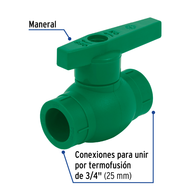 Venta de VALVULA DE ESFERA PPR 3/4" (Mueble de Baño) en CDMX | Ferreteros Unidos