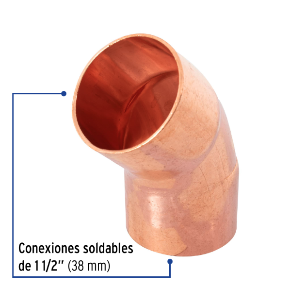 Venta de CODO COBRE 1 1/2" X 45 (Mueble de Baño) en CDMX | Ferreteros Unidos