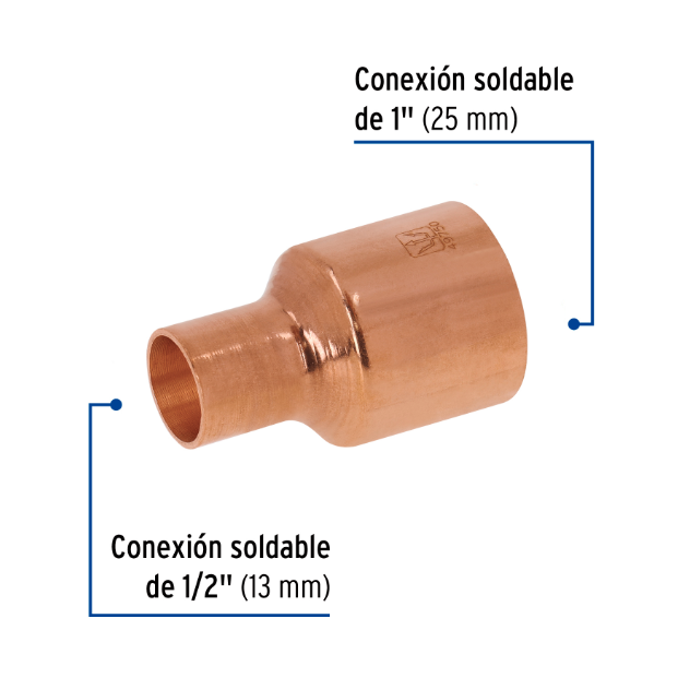Venta de REDUCCION CAMPANA COBRE 1" X 3/4" (Mueble de Baño) en CDMX | Ferreteros Unidos