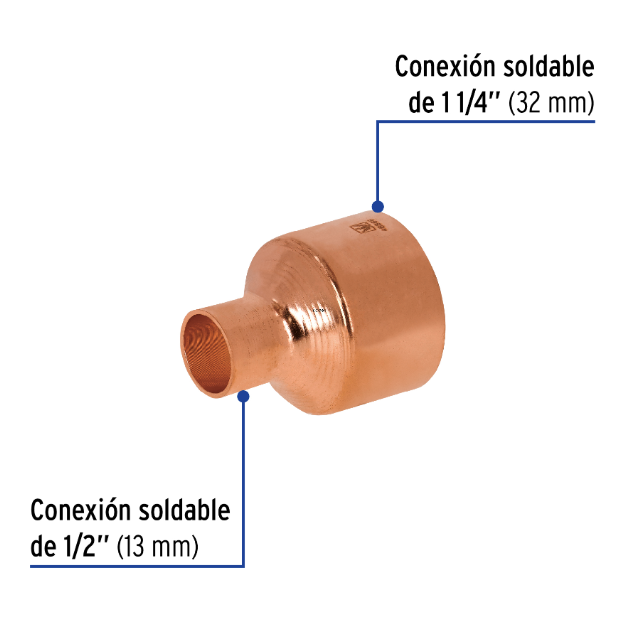 Venta de REDUCCION CAMPANA COBRE 1 1/4" X 1/2" (Mueble de Baño) en CDMX | Ferreteros Unidos