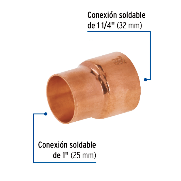 Venta de REDUCCION CAMPANA COBRE 1 1/4" X 1" (Mueble de Baño) en CDMX | Ferreteros Unidos