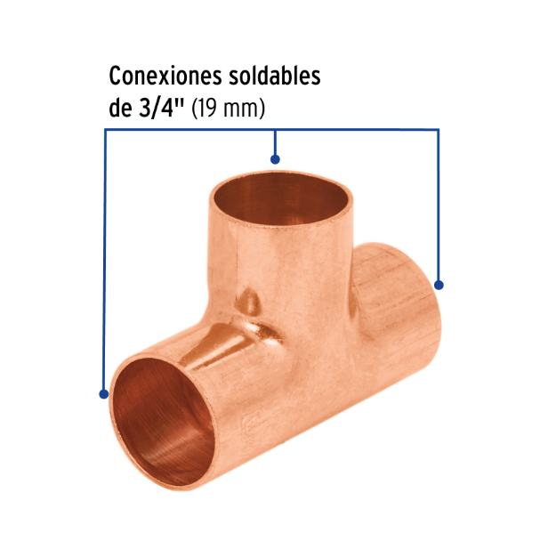 Venta de TEE COBRE 3/4" (Mueble de Baño) en CDMX | Ferreteros Unidos
